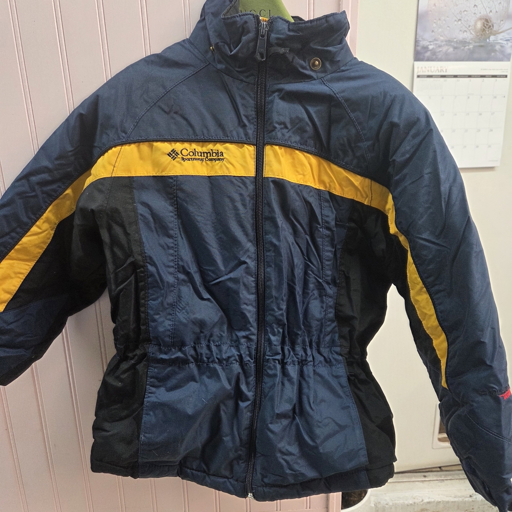 Columbia Blue and Yellow Outdoor Jacket Size 8)